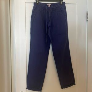 Blue Victoria’s Secret linen pants.